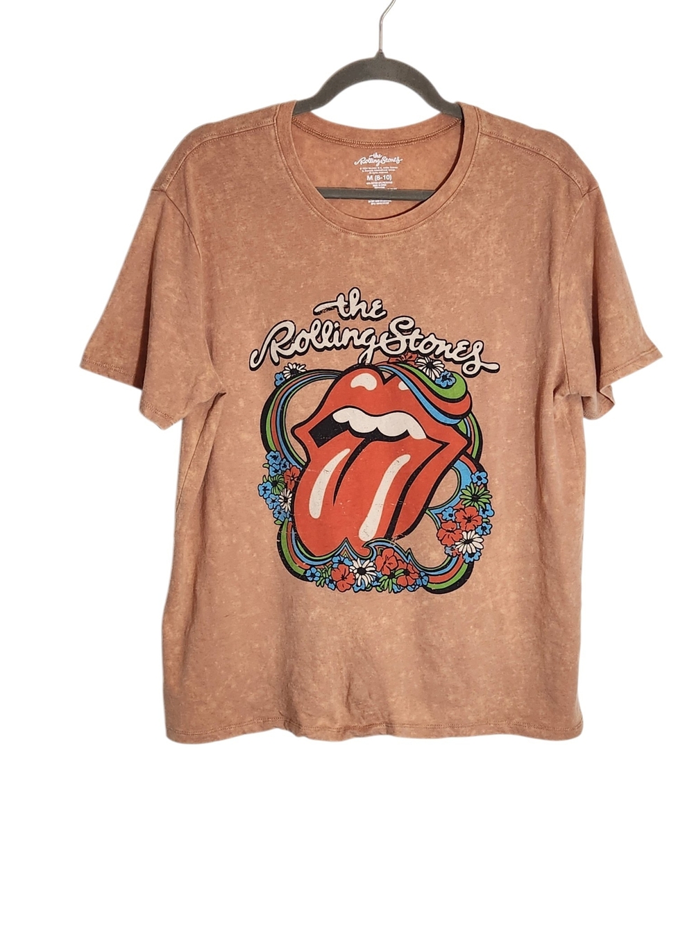 The Rolling Stones Tan Mineral Wash Graphic Tee Size Medium
